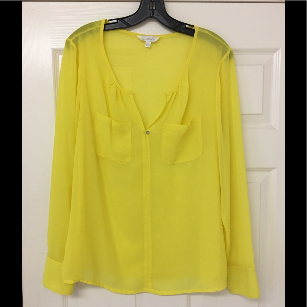 New Bright Yellow long sleeve blouse